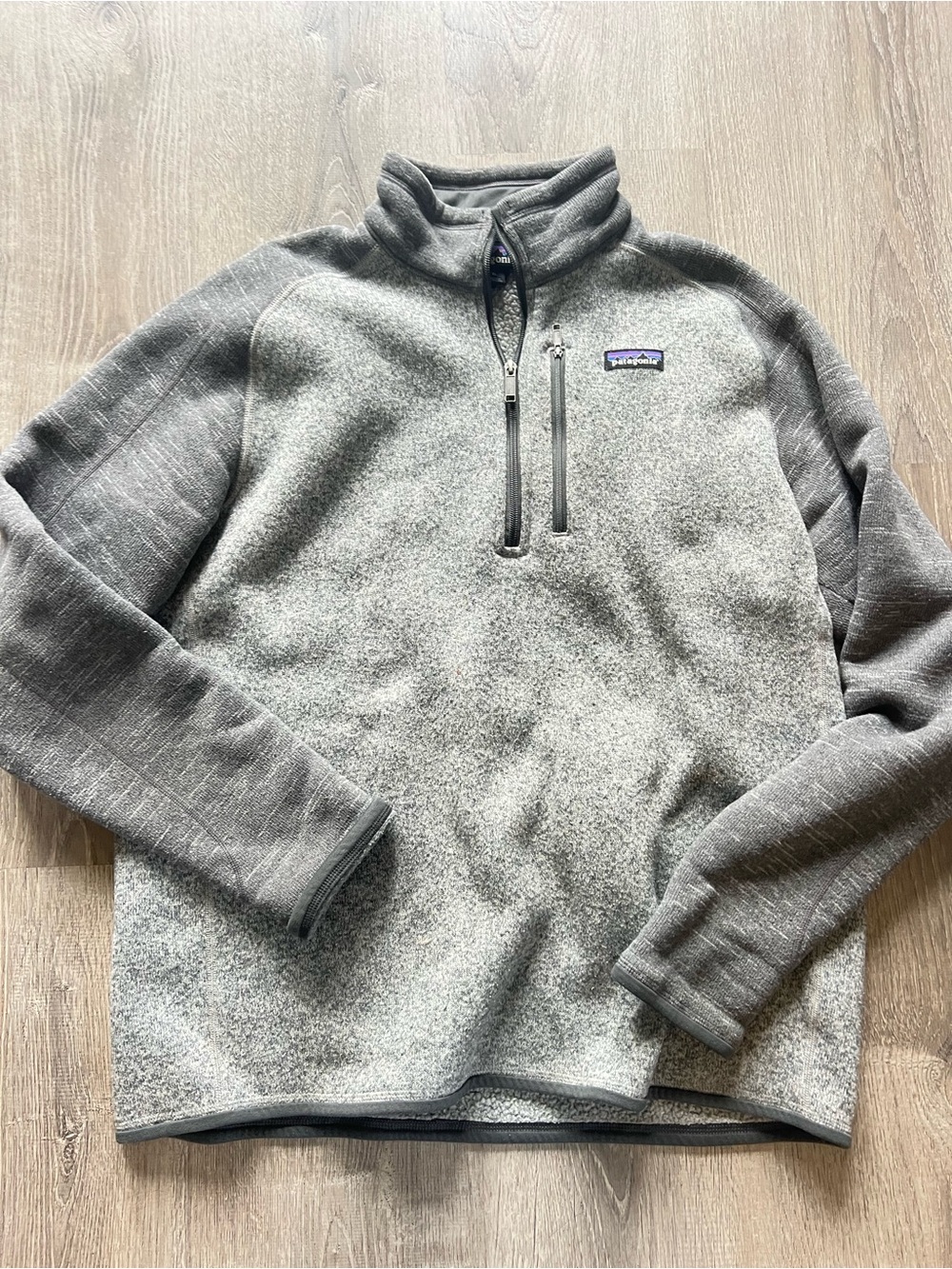 Patagonia Light Gray Zip-Front Fleece Jacket